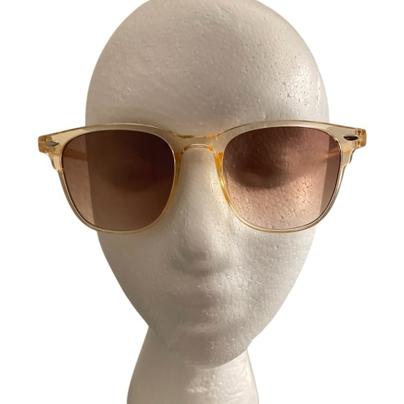 Beige Sunglasses with Gold Accents and Case NWOT - Picture 3 of 3